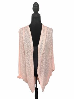 Light Pink Open-Front Women’s Knit Sweater